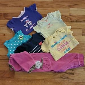 Lot of 12 Month Baby Girl Onsies and Sleeper